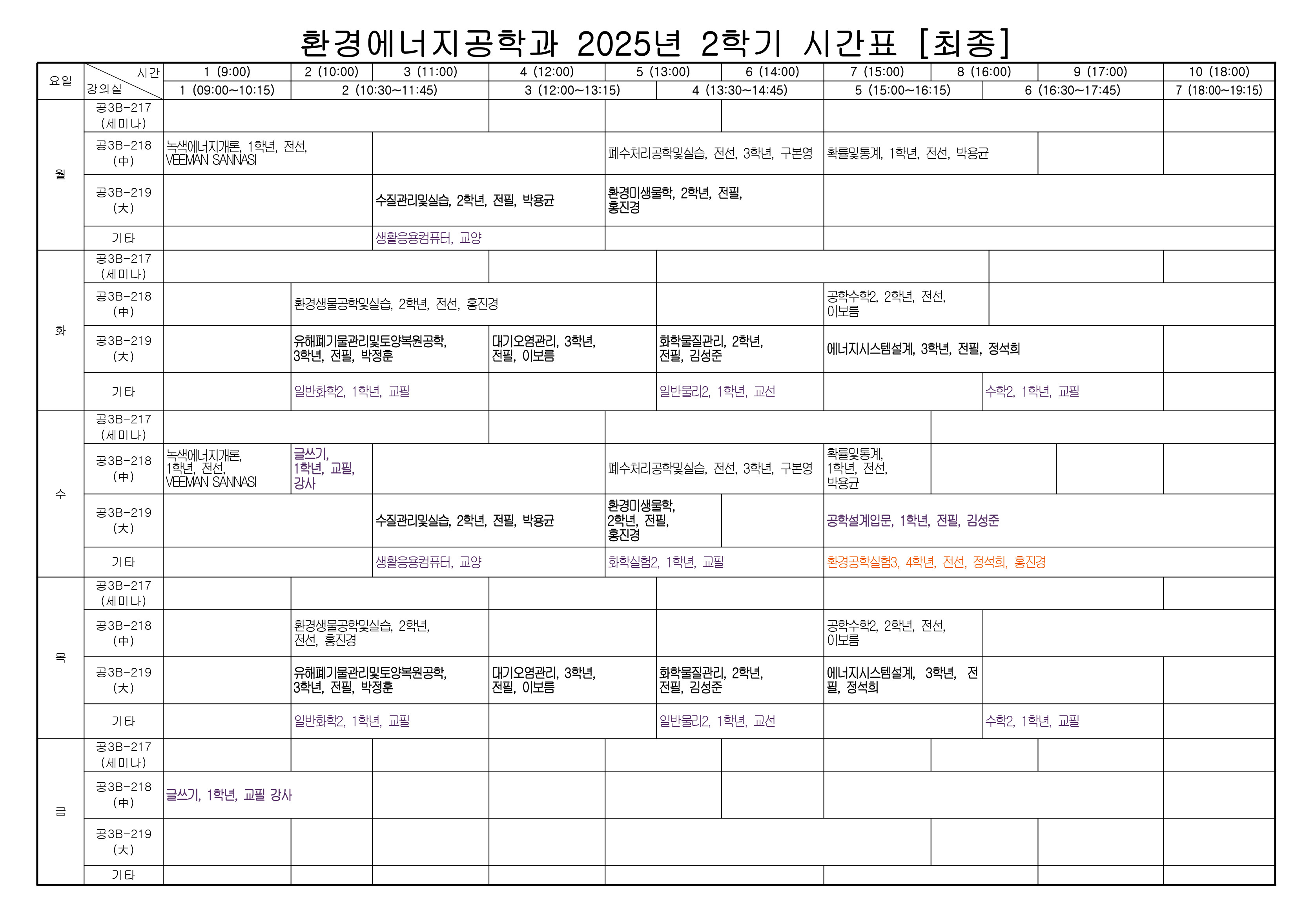 학부 시간표
